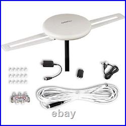 HDTV Antenna 360° Omni-Directional Reception Amplified Outdoor TV Antenna 150