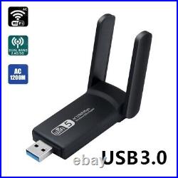 Lot of 100 USB 3.0 Cards Dual Band 1200Mbps USB WiFi Adapter Long Range Antennas