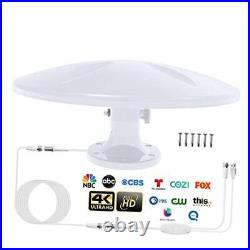 RV TV Antenna Amplified Digital HD TV Antenna with Long Range Reception, White