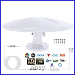 RV TV Antenna Amplified Digital HD TV Antenna with Long Range Reception, White