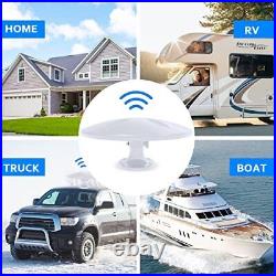 RV TV Antenna Amplified Digital HD TV Antenna with Long Range Reception, White