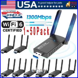 USB 3.0 Wireless WIFI Adapter 1300Mbps Long Range Dongle Dual Band Network Lot